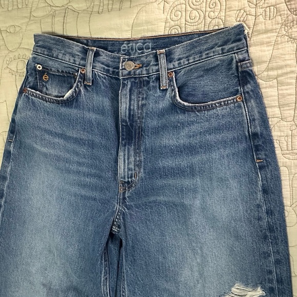 NWT ETICA Devon Wide Leg in Everglades Size 27 Destroyed - Picture 6 of 10